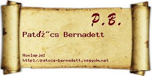 Patócs Bernadett névjegykártya